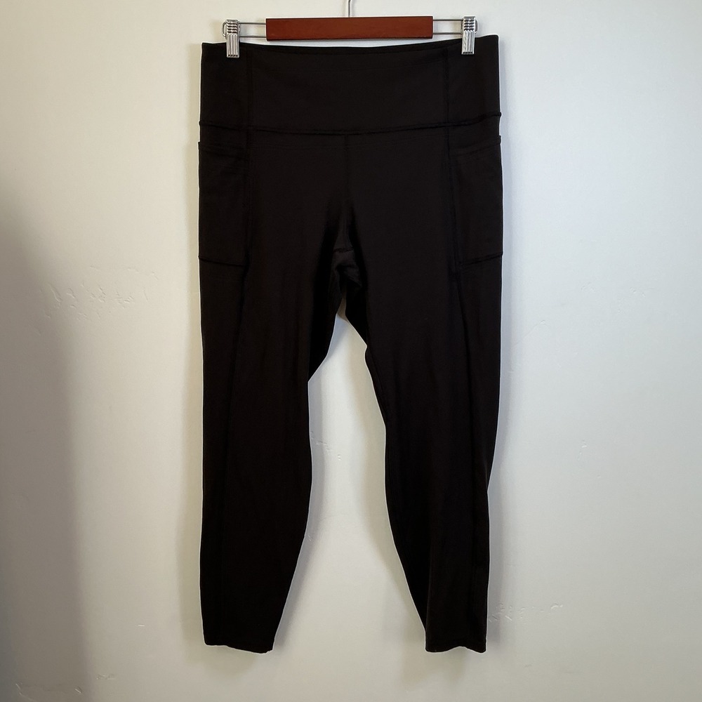 Patagonia Active High Rise Pocket Leggings Black 7/8  XL Workout Yoga